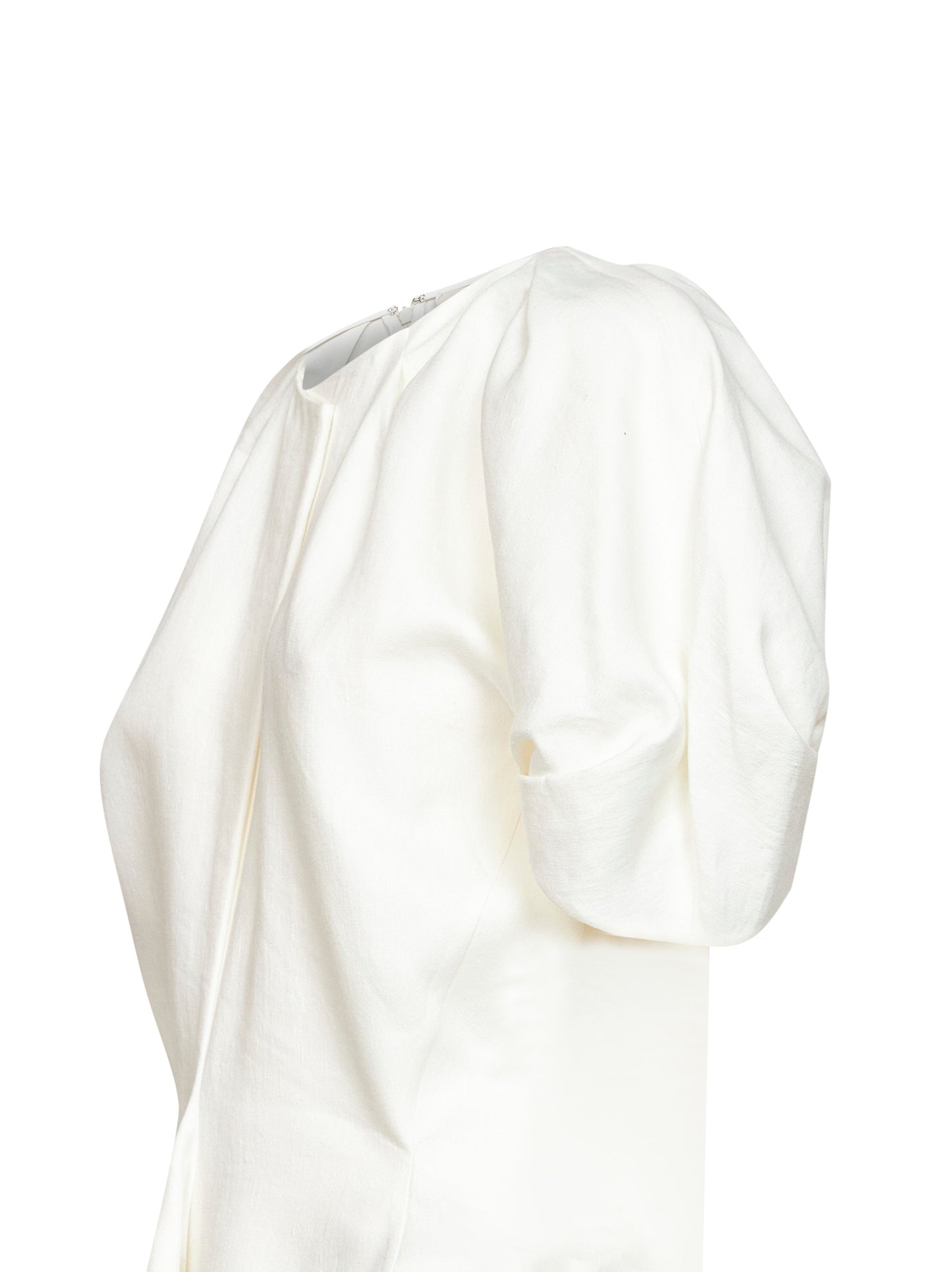Natural linen and silk blend Rumi asymmetric top