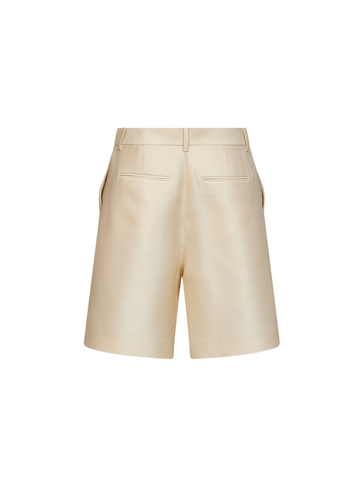 Shorts Auggie in cady di lana e seta avorio