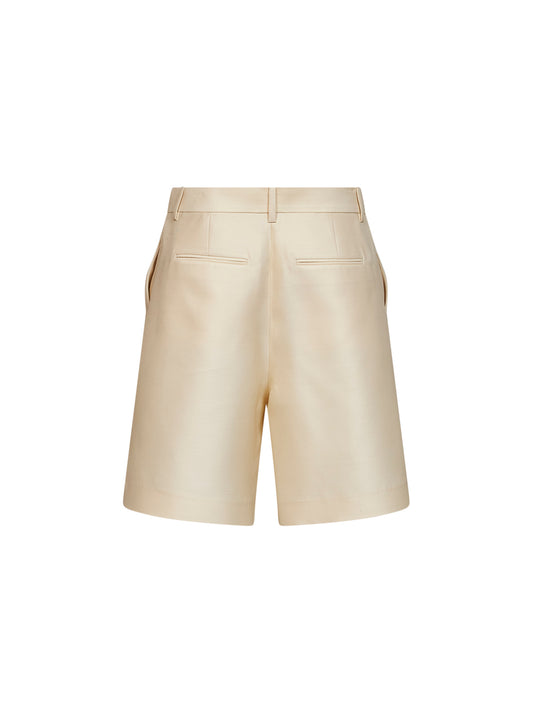 Shorts Auggie in cady di lana e seta avorio