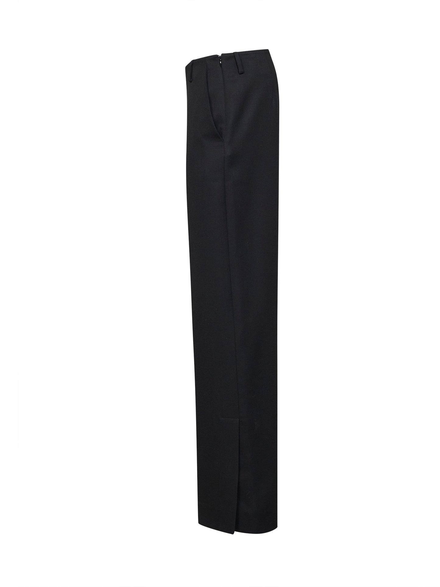 Black virgin wool Grenare straight-leg trousers