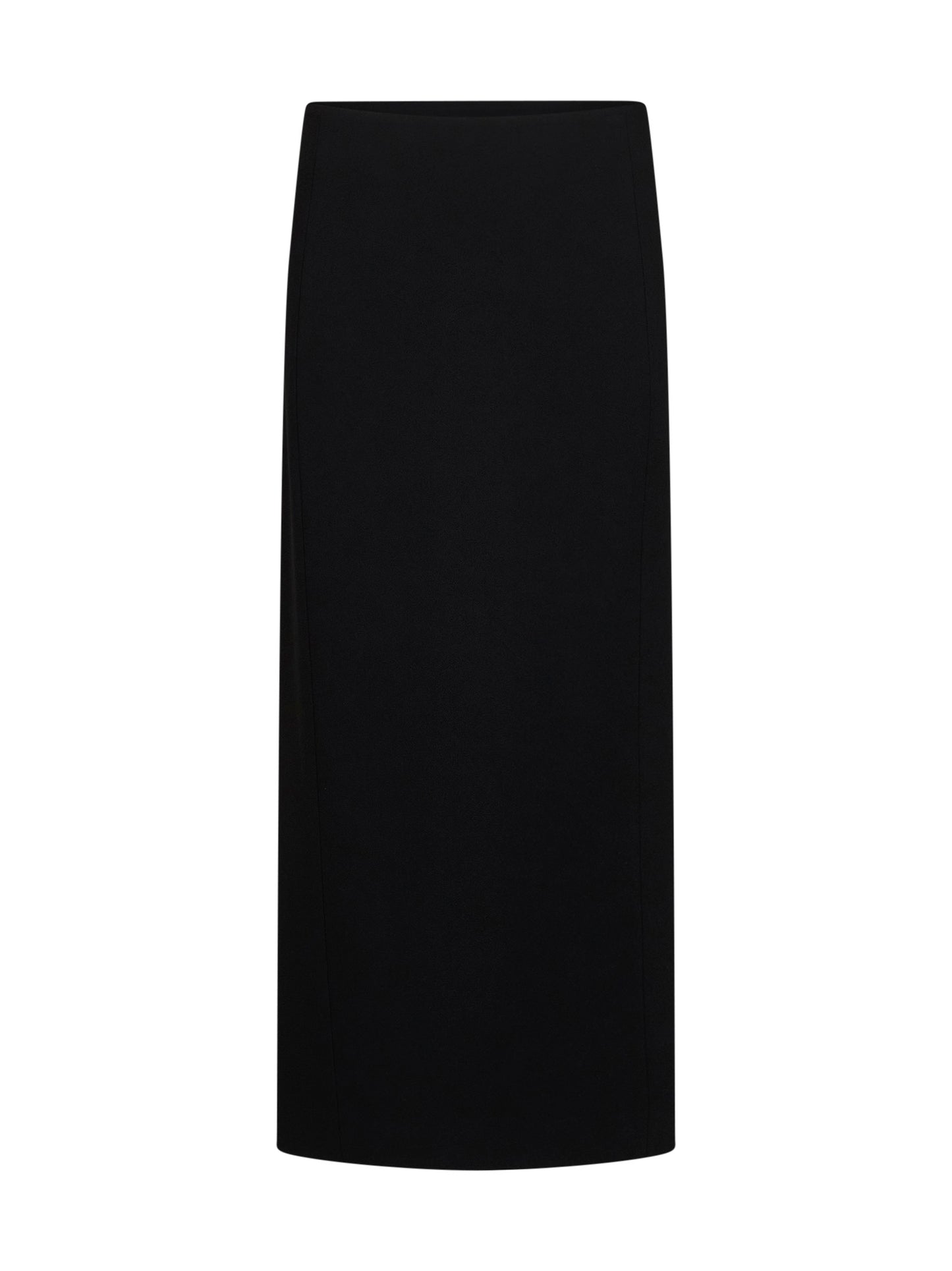 Gonna lunga a colonna Lyle in crepe Giapponene nero