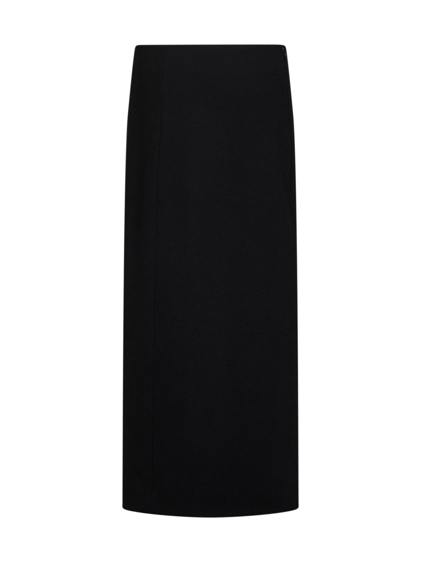 Gonna lunga a colonna Lyle in crepe Giapponene nero