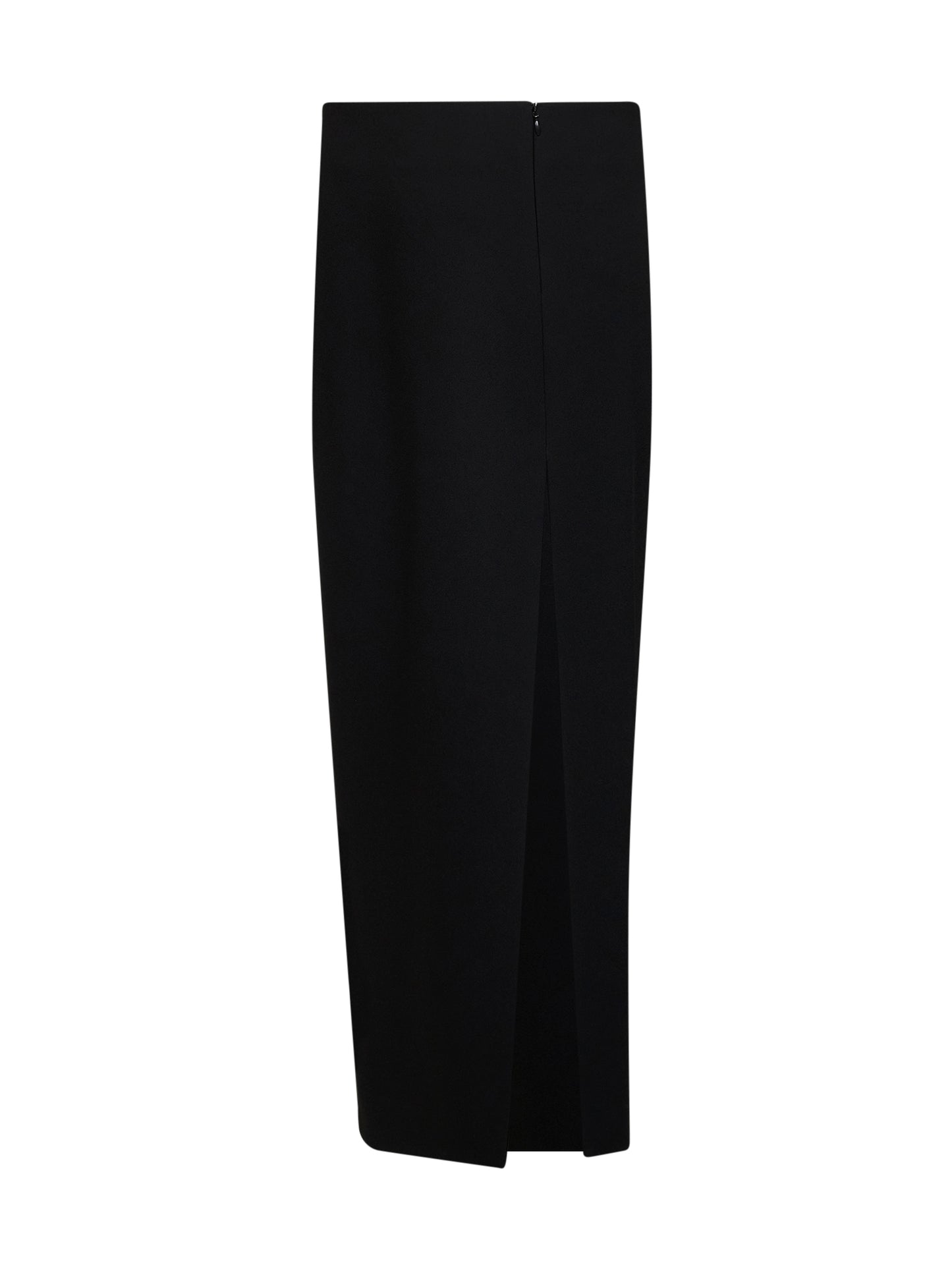 Gonna lunga a colonna Lyle in crepe Giapponene nero