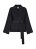 Charcoal double wool Alder short belted coat