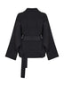 Charcoal double wool Alder short belted coat