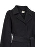 Charcoal double wool Alder short belted coat