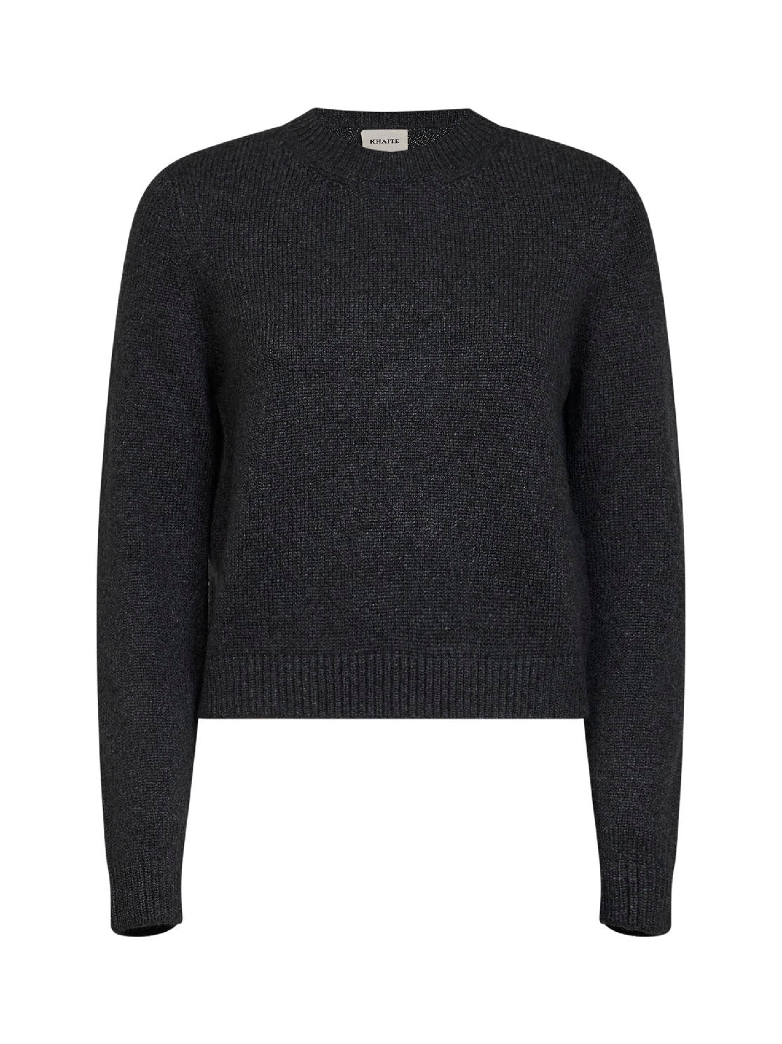 Charcoal jersey-stitch cashmere Leta sweater