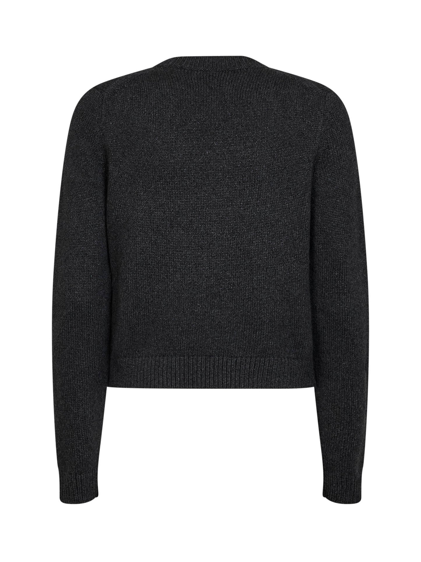Charcoal jersey-stitch cashmere Leta sweater