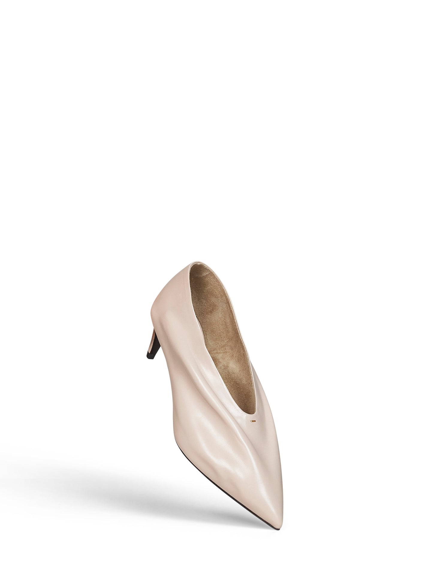 Nude glazed leather Miriam pumps
