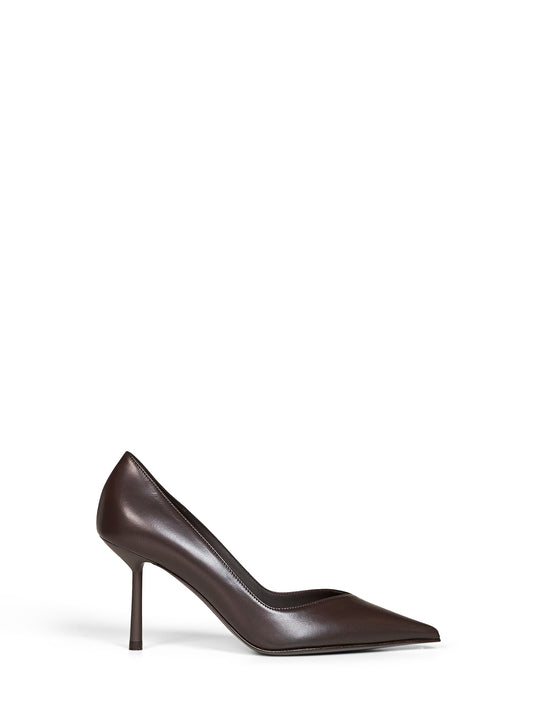 Décolleté Vivienne 80 mm in nappa marrone sacher