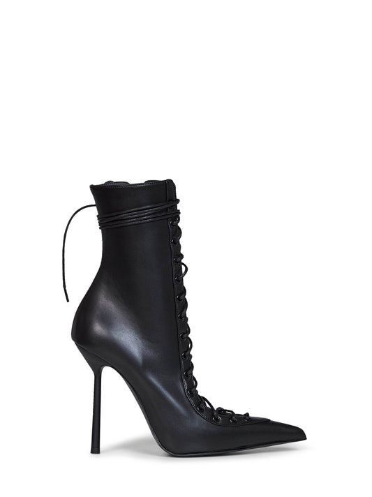 Black semi-polished nappa leather Colette 120 mm ankle boots