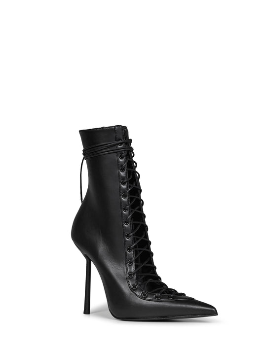 Black semi-polished nappa leather Colette 120 mm ankle boots