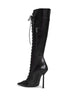 Black semi-polished nappa leather Colette 120 mm knee-high boots