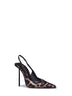 Slingback Amelia 120 mm in raso leopardato savana e nero
