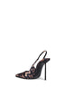 Slingback Amelia 120 mm in raso leopardato savana e nero