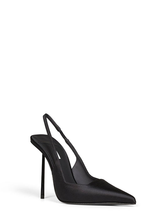 Slingback Amelia 120 mm in raso nero