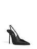 Black satin Amelia 120 mm slingback pumps