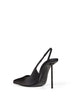 Black satin Amelia 120 mm slingback pumps