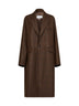 Cappotto oversize in lana a quadri marrone