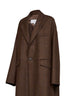 Cappotto oversize in lana a quadri marrone