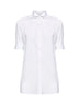 Camicia a maniche corte in popeline di cotone bianco