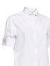 Camicia a maniche corte in popeline di cotone bianco