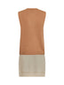 Camel fused knit long vest