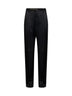 Black satin drawstring trousers