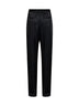 Black satin drawstring trousers