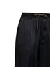 Black satin drawstring trousers