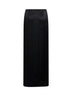 Gonna lunga drappeggiata in raso nero<BR/>
