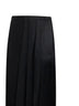 Gonna lunga drappeggiata in raso nero<BR/>