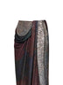 Gonna midi drappeggiata in paillettes stampate blu e bordeaux