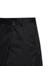 Black cotton blend wrap Bermuda shorts