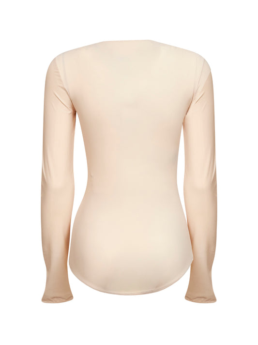 Almond technical jersey bodysuit