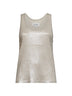 Canotta Silver print in cotone a costine beige