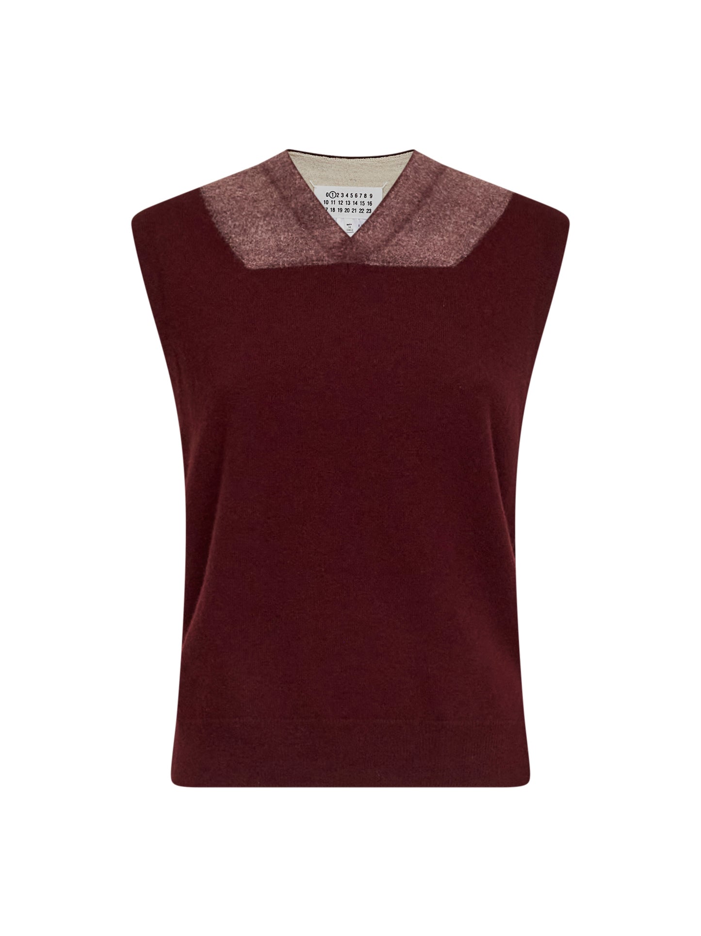 Burgundy virgin wool fuse knit vest