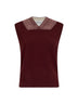 Burgundy virgin wool fuse knit vest