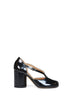 Black glossy leather Tabi pumps