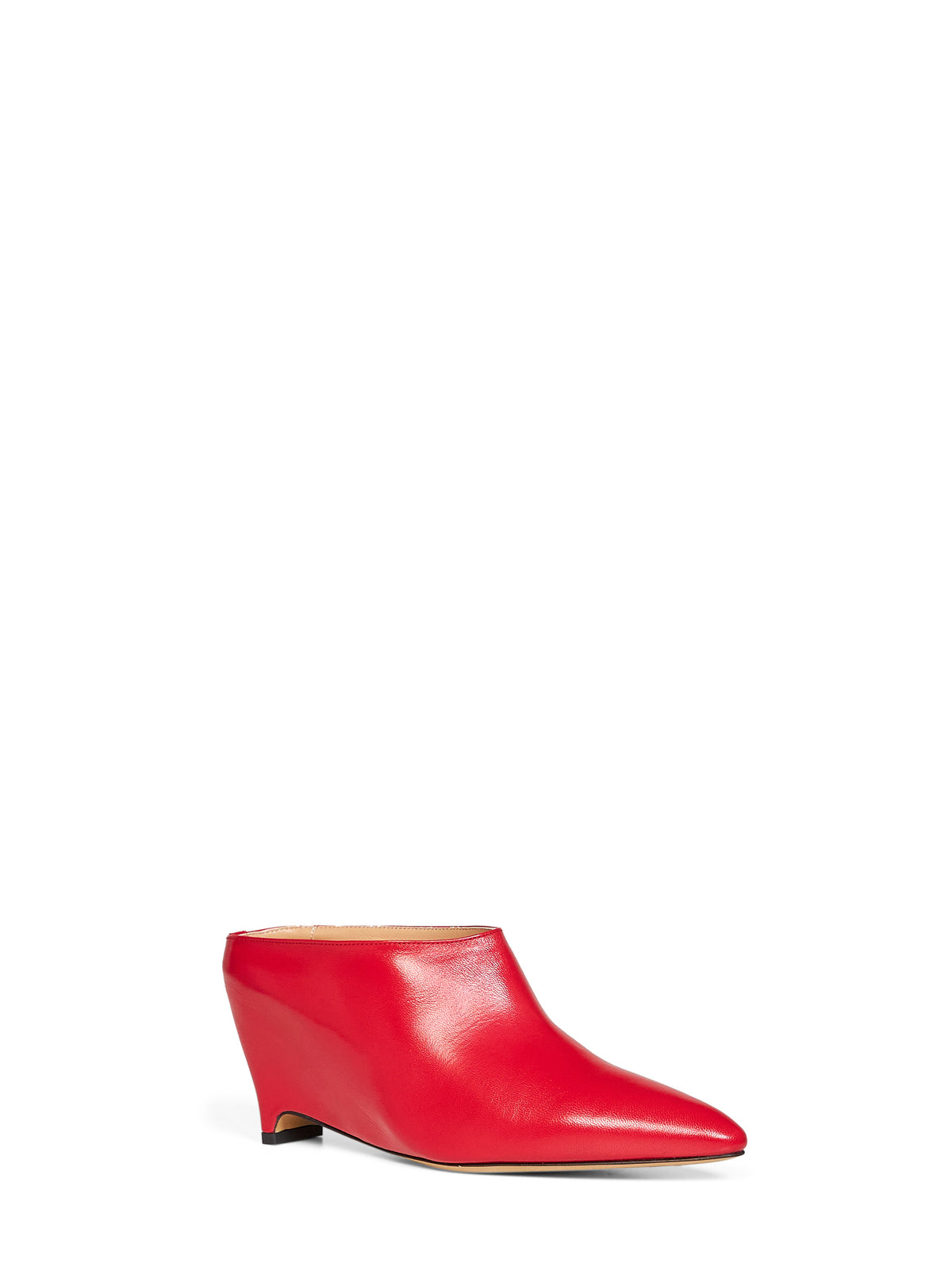 Mules Heel-less in pelle rossa