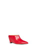Mules Heel-less in pelle rossa