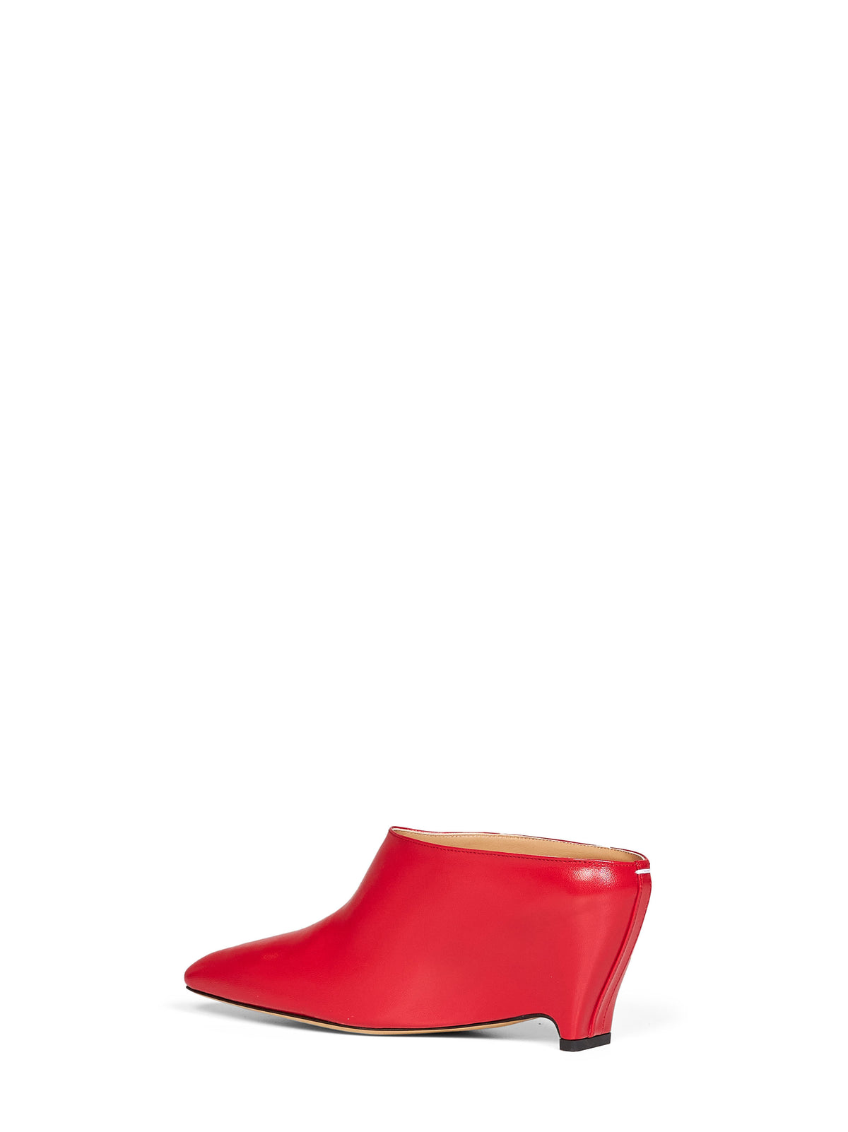 Mules Heel-less in pelle rossa