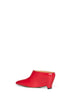 Mules Heel-less in pelle rossa