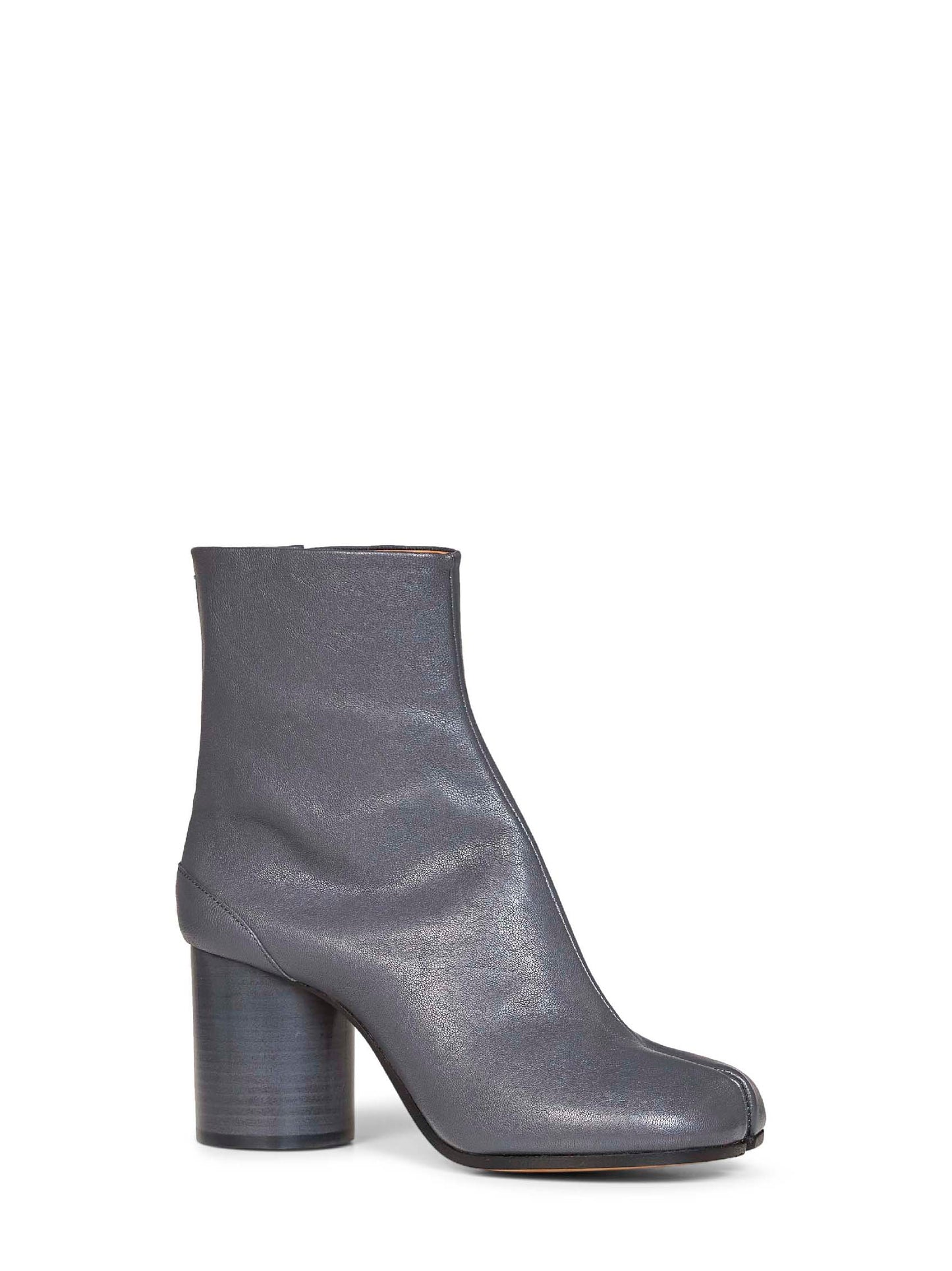 Grey nappa leather Tabi ankle boots