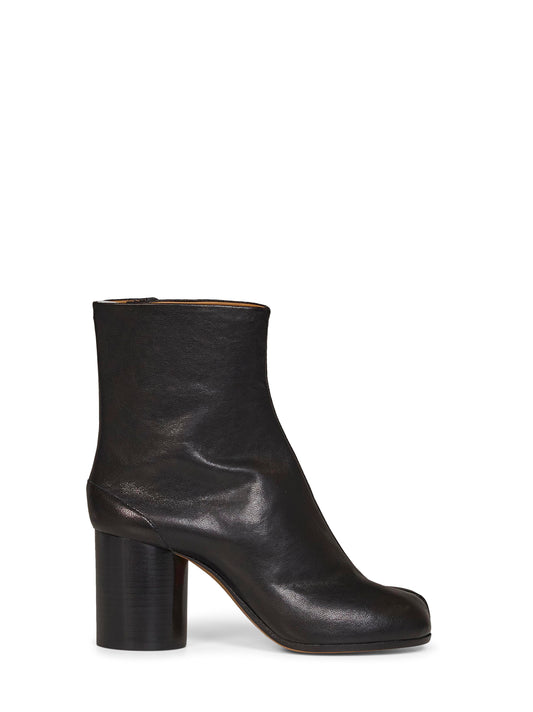 Black nappa leather Tabi ankle boots