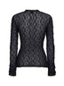 Top a maniche lunghe Brany in pizzo stretch nero