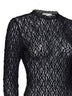Top a maniche lunghe Brany in pizzo stretch nero