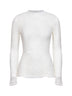 Top a maniche lunghe Brany in pizzo stretch bianco