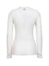 Top a maniche lunghe Brany in pizzo stretch bianco