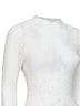 Top a maniche lunghe Brany in pizzo stretch bianco